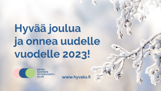 Hyvää joulua ja onnea uudelle vuodelle 2023 toivottaa Keski-Suomen hyvinvointialue! Hyvää joulua ja onnea uudelle vuodelle 2023 toivottaa Keski-Suomen hyvinvointialue!